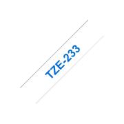 Brother TZE-233 Tape Labelling Blue On White 12mm x 8m