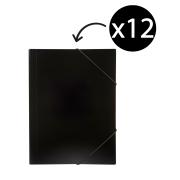 Marbig Document Wallet File A4 Black Pack 12
