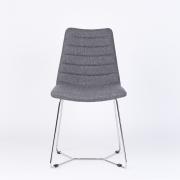 Cover T Side Chair Fenix Wool Dust Grey Fabric with Chrome Sled Base
