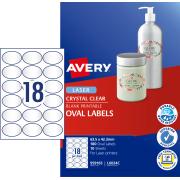Avery 959165 Clear Oval Laser Labels Multi Purpose 18mm Pack 10