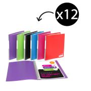 Marbig Display Book A4 Refillable 20 Pocket Assorted Pack 12