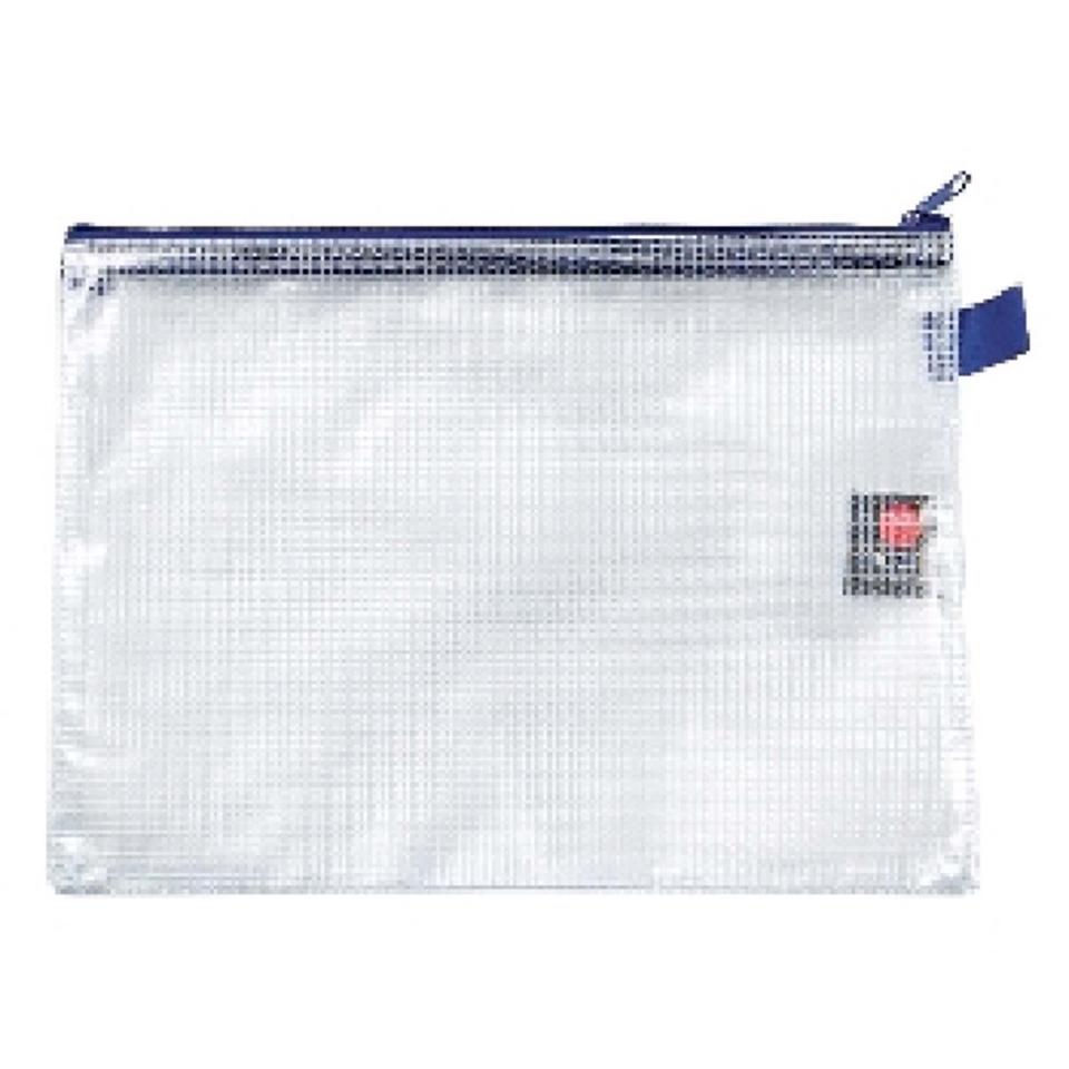 Winc Handy Pouch Pencil Case Mesh Plastic Zip 260 x 185mm Clear Image