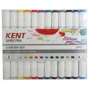 Kent Spectra Graphic Design Marker Brush Chisel Nib Starter Set 12