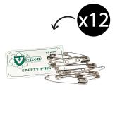Viritex Safety Pins Assorted Pack 12
