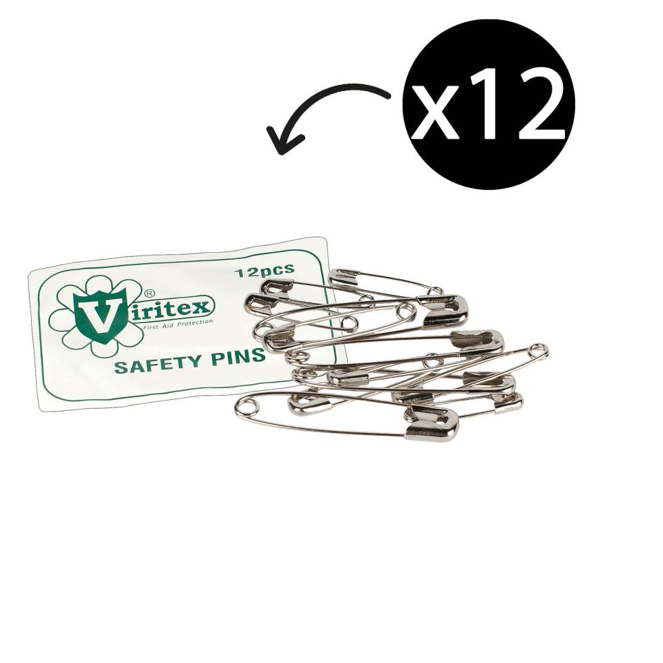 Viritex Safety Pins Assorted Pack 12 Image