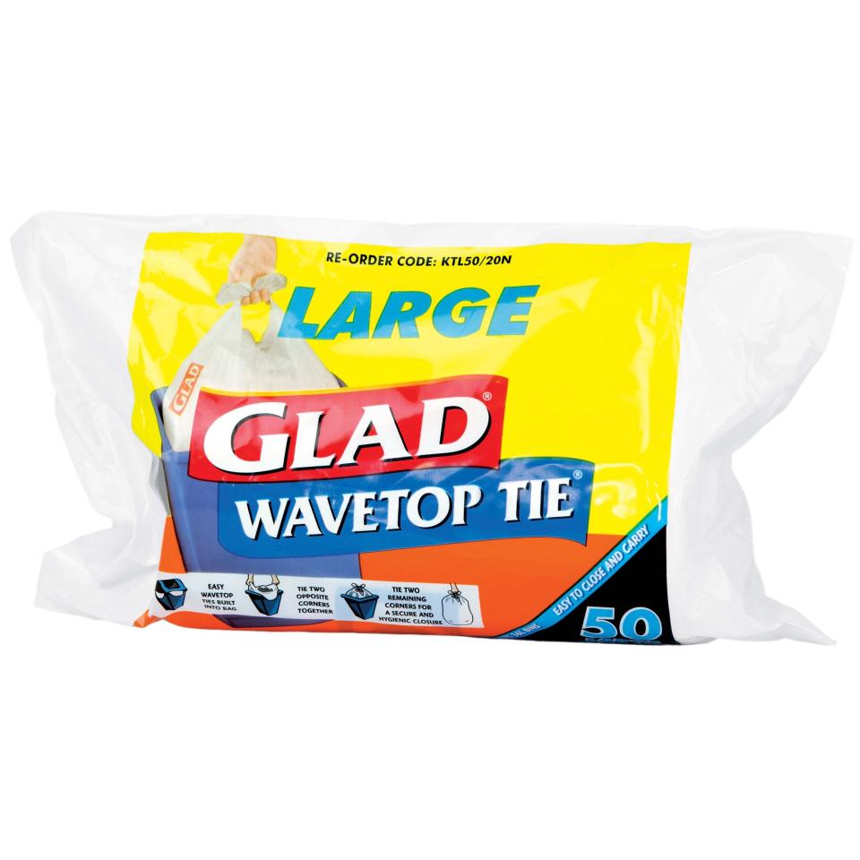 Glad KTL50/20N Wavetop Tie Tidy Bags Roll Large Pack 50 Image