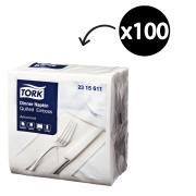Tork Dinner Napkin Quilted Emboss 2 Ply 8 Fold 390 x 390mm White Pack 100 