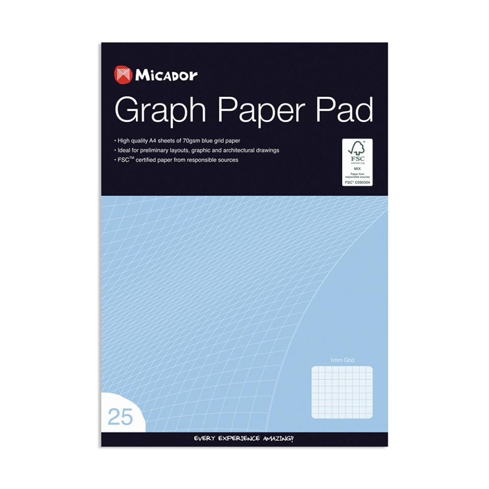 Micador Graph Pads 25 Sheets G12 1mm A4 Image