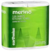 Merino Earthwise 1159 Kitchen Towel 2Ply 120Sht Pkt2