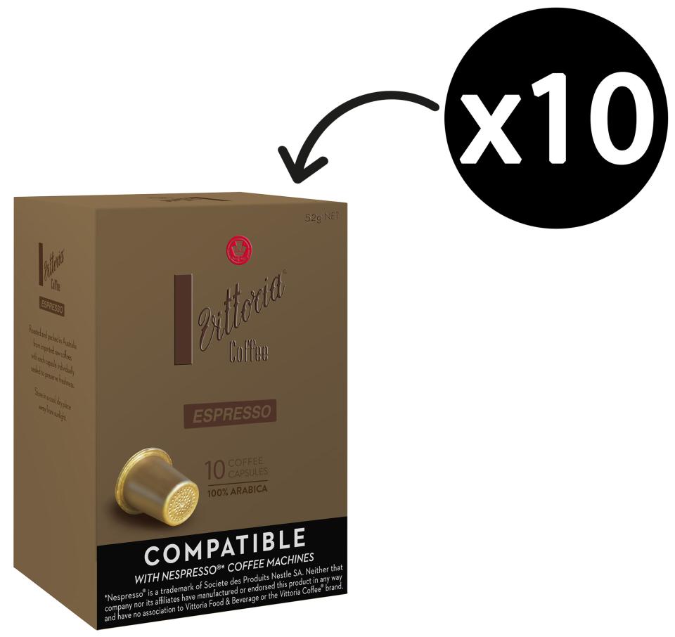 Vittoria Coffee Capsules Espresso Box 10 Winc