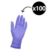 Austar Lite Weight Nitrile Textured Gloves Purple Small Box 100