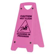 Oates Clean A Frame Caution Wet Floor Sign Pink