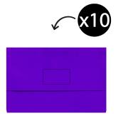 Marbig Slimpick Document Wallet Foolscap Purple Pack 10