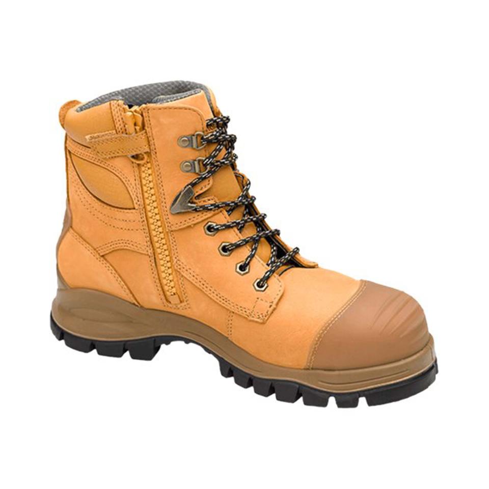 Blundstone 992 Lace Up/Zip Safety Boot Rubber Sole Wheat | Winc