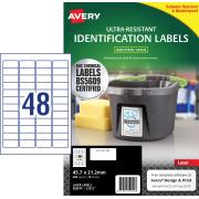 Avery Ultraresistant Label White L7911 48up 45.7 x 21.2mm Pkt 10