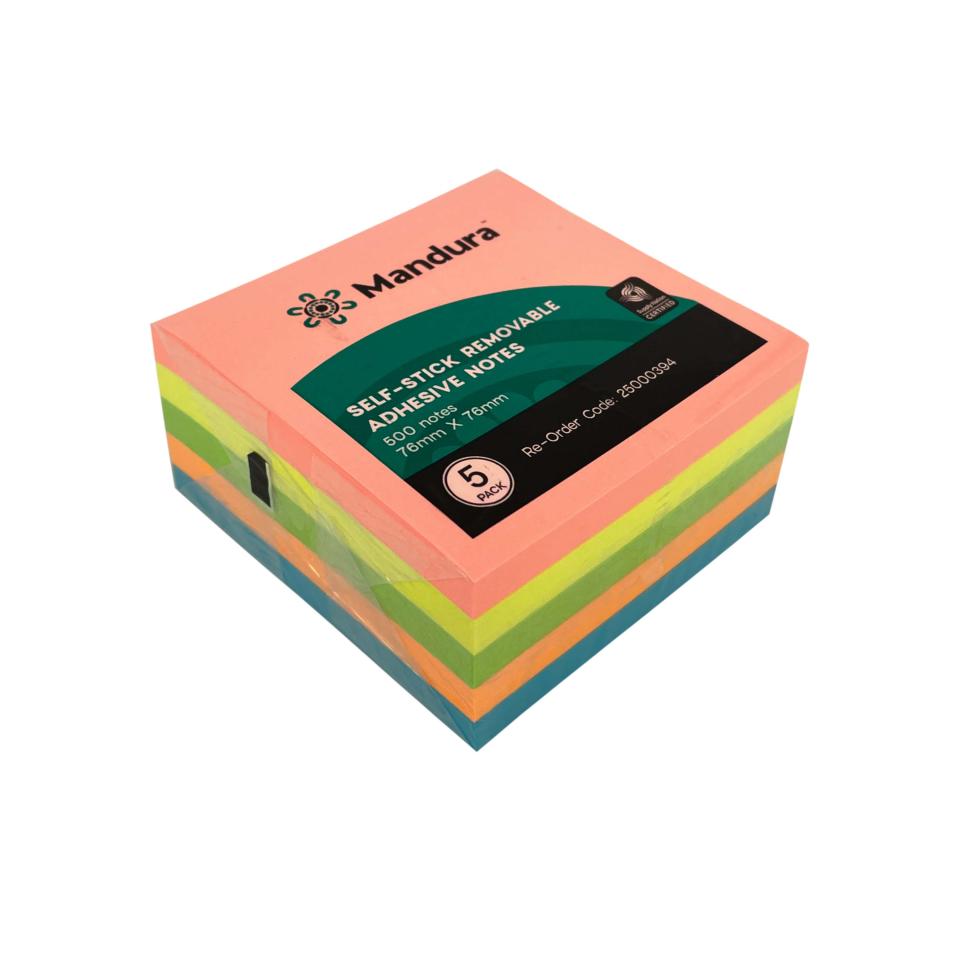 Neon Sticky Notes Adhesive Paper Removeable Notes - 76 x 76 mm