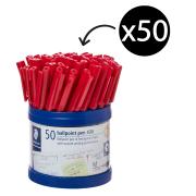 Staedtler Stick 430 Medium Ballpoint Pen Red Cup 50