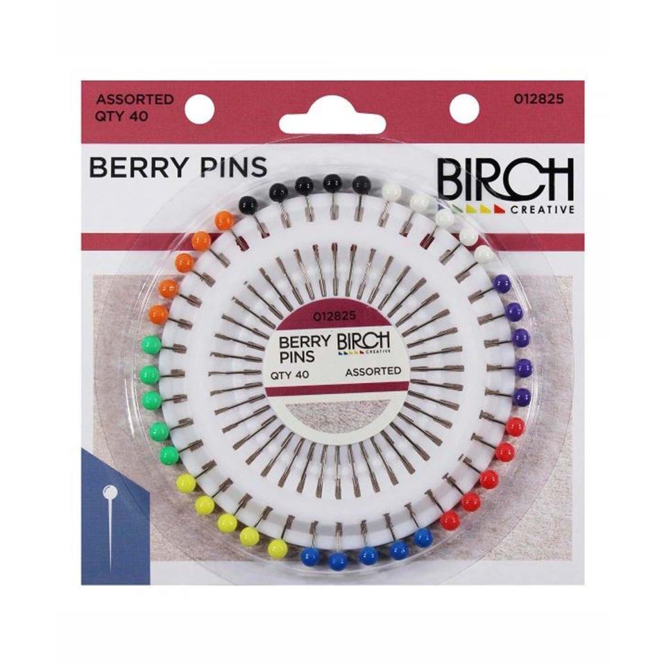 Birch Berry Rosette Plastic Headed Pins Assorted Colours Pack Of 40 Image