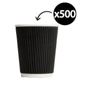 Truly Eco 8oz (80mm) Black Ripple Wall Cup Carton 500