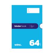 Winc Binder Book A4 8mm Ruled 7 Hole Punch Red Margin 56gsm 64 Pages