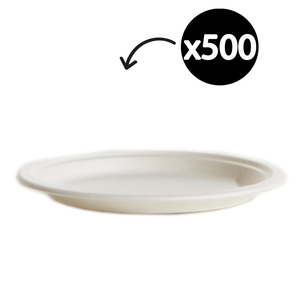 Bioway Sugar Cane 9 Inch Round Plate 222mm x 20mm Carton 500 Image