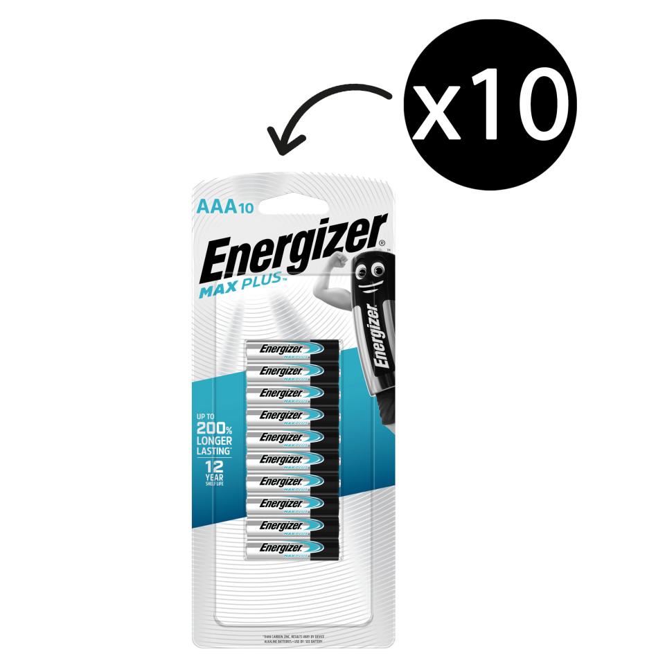 Energizer Max Plus Alkaline Battery AAA Pack 10