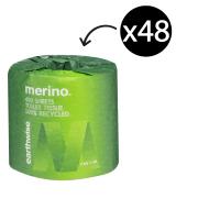 Merino Earthwise Toilet Tissue Roll 100% Recycled 2 Ply 400 Sheets Pack 48