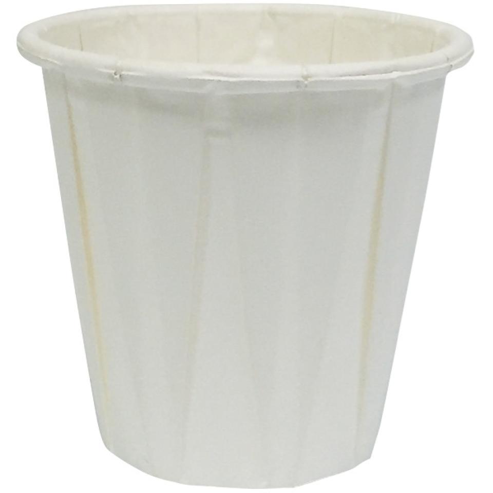 Castaway Pleated Paper Water Cup 105ml White 50 Packs Of 100