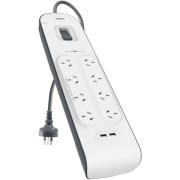 Belkin Surgeplus 8-outlet Usb 24a Surge Protector With 2m Cord Bsv8042m