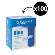 Rapaid Blue Metal Detectable Extra Wide Strips Pack 100