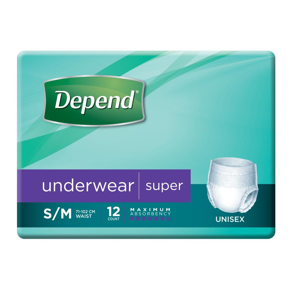 Kimberly Clark 19615 Depend Underwear Super Unisex Small / Medium Carton 48