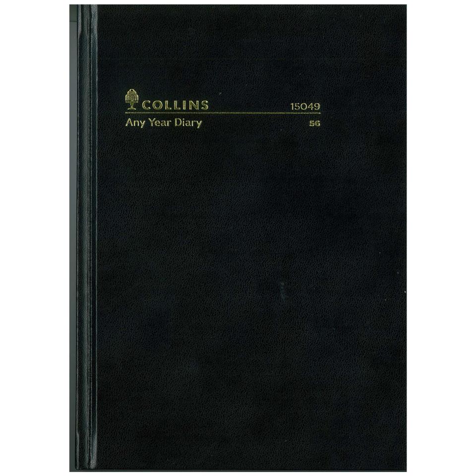 Collins Any Year Diary A5 Day to Page Black