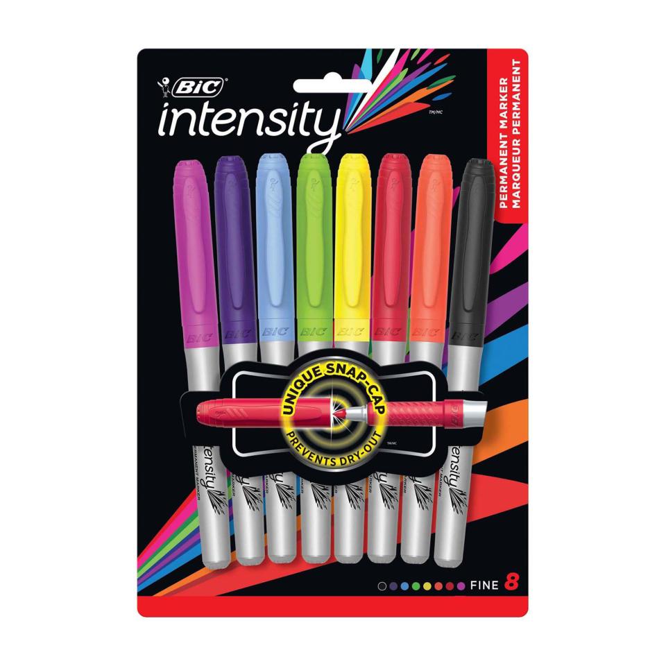 BIC Intensity Grip Permanent Marker Fine Fashion Assorted Pack 8