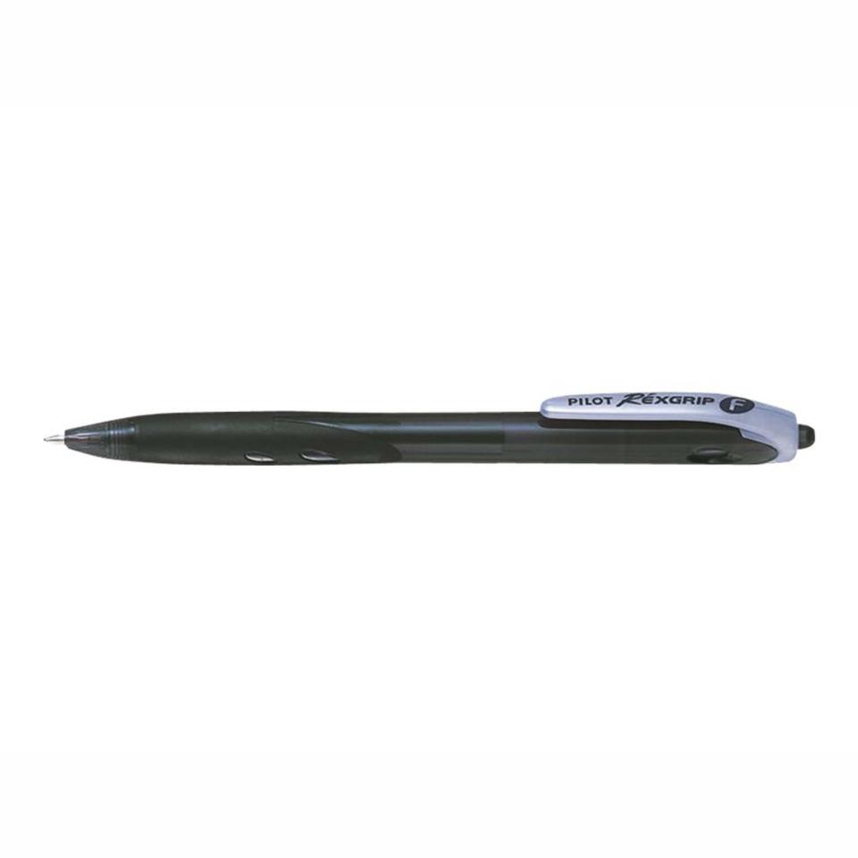 Pilot Rexgrip Retractable Ballpoint Pen Fine 0.7mm Black Box 12