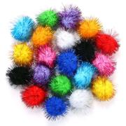 Pom Poms Tinsel Assorted 200 Piece