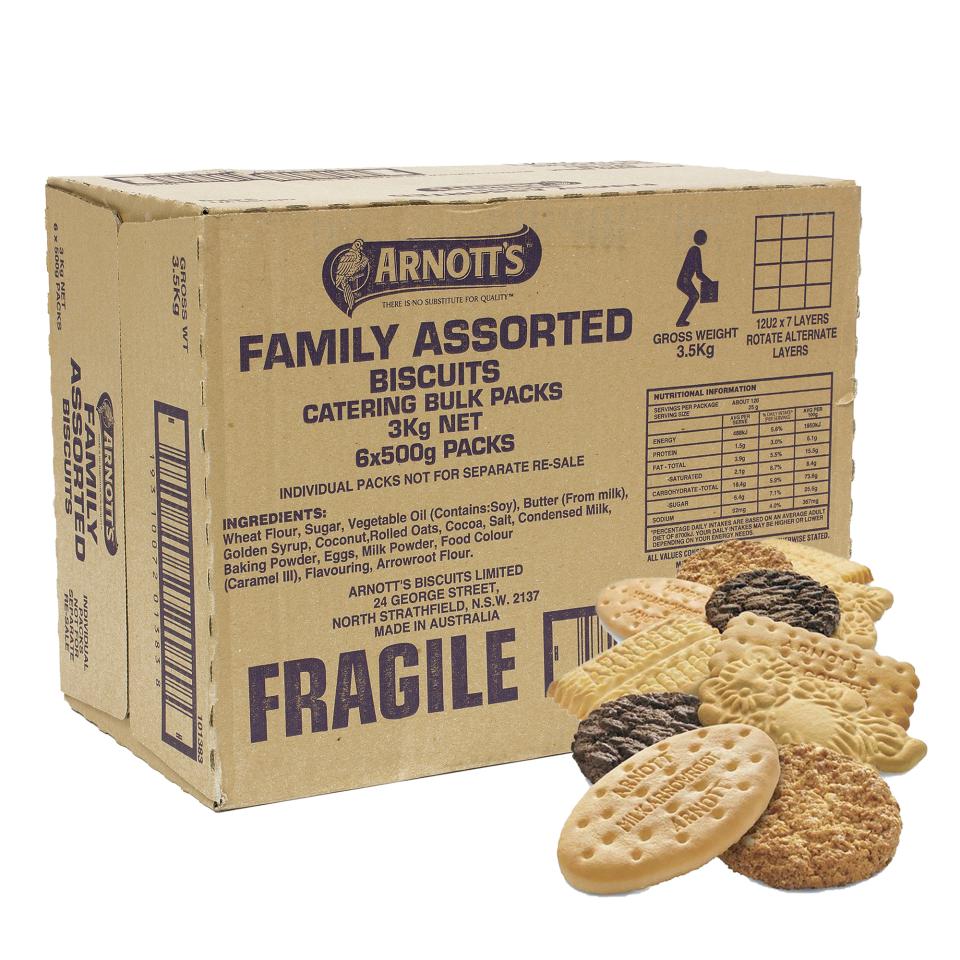 Arnotts Family Assorted Biscuits 3kg Winc