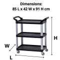 Thumbnail image of Compass Compact 3 Shelf Utility Cart