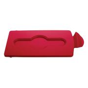 Rubbermaid Commercial Slim Jim Recycling Station Closed Lid Red