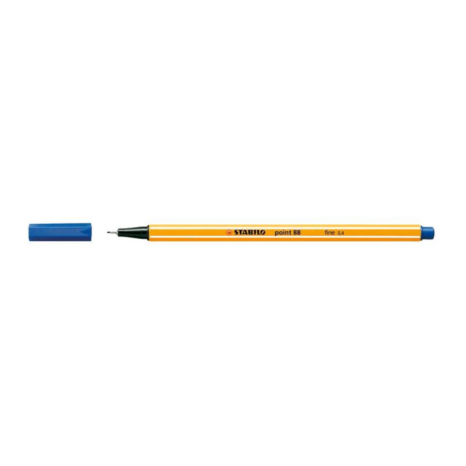 Stabilo Point 88 Fineliner Pen Fine 0.4mm Blue Box 10