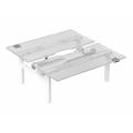 Thumbnail image of Buro Altri Height Adjustable B2B Desk 1500(W)x1600(D)x630-1280(H)mm Sq Leg White Fixed Cable Tray