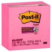 Post-It Super Sticky Cube Solid 76X76mm Pink