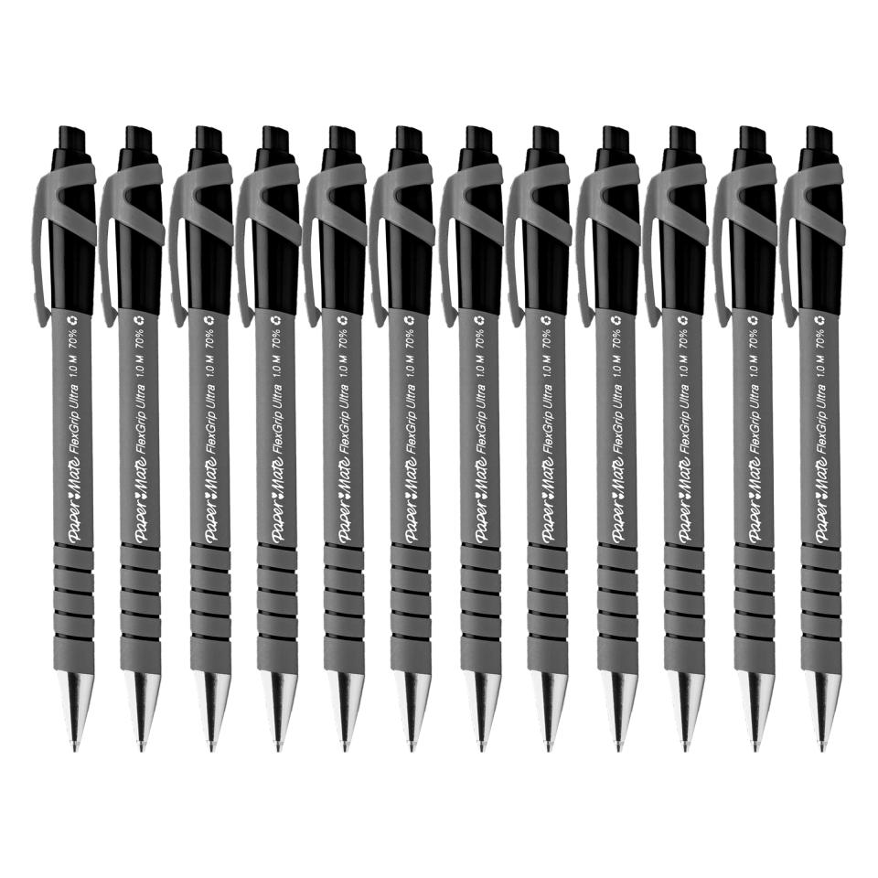 ethiek Onbelangrijk Alternatief PaperMate Flexgrip Ultra Retractable Ballpoint Pen Medium 1.0mm Black Box  12 | Winc