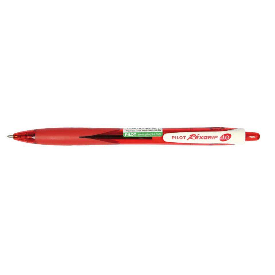 Pilot Begreen Rexgrip Retractable Ballpoint Pen Medium 1.0mm Red Each