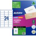 Thumbnail image of Avery Premium White Inkjet Laser Adressing Labels with AveryEco 24UP 50 Sheets 64 x 33.8mm L7159