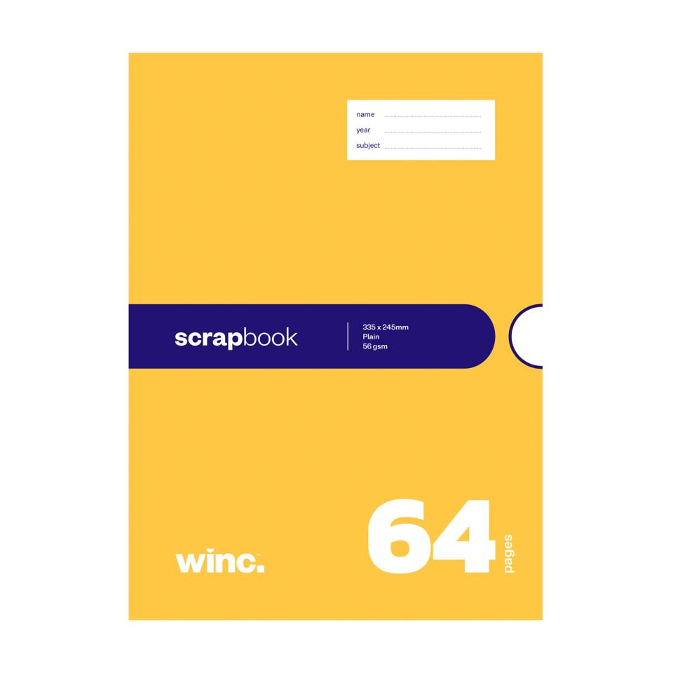 Winc Scrapbook 335 x 245mm 56gsm Plain 64 Pages
