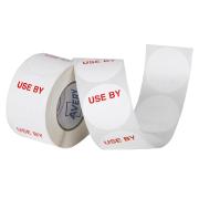 Avery Food Rotation Use By Label Removable Adhesive WHITE/RED 40mm Round Roll 500