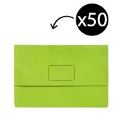 Marbig Slimpick Document Wallet Foolscap Green Box 50