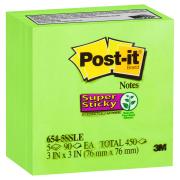 Post-It Super Sticky Cube Solid 76X76mm Lime