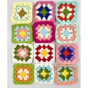 Arbee Yarn Crochet Squares 12 Piece
