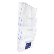 Winc Wall Mounted Brochure Holder A4 3 Tier Clear